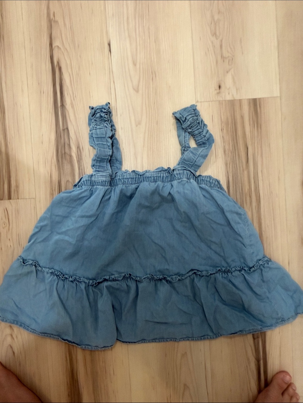 Blu Pepper Light Blue Ruffle Tank Top - Picture 5 of 7